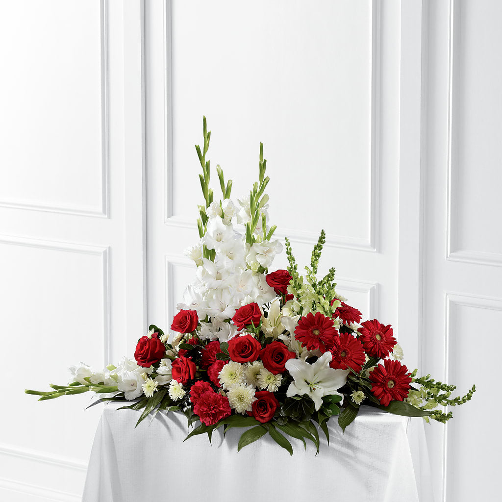 Crimson & White Arrangement – The Flower Garden #2, Tupelo MS