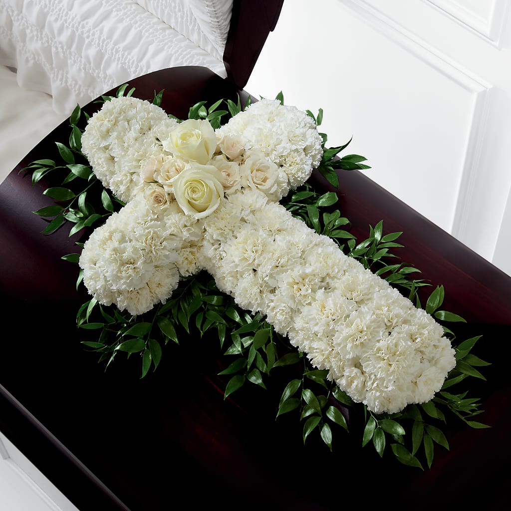 Peaceful Memories Casket Spray (Standard) – The Flower Garden #2, Tupelo MS