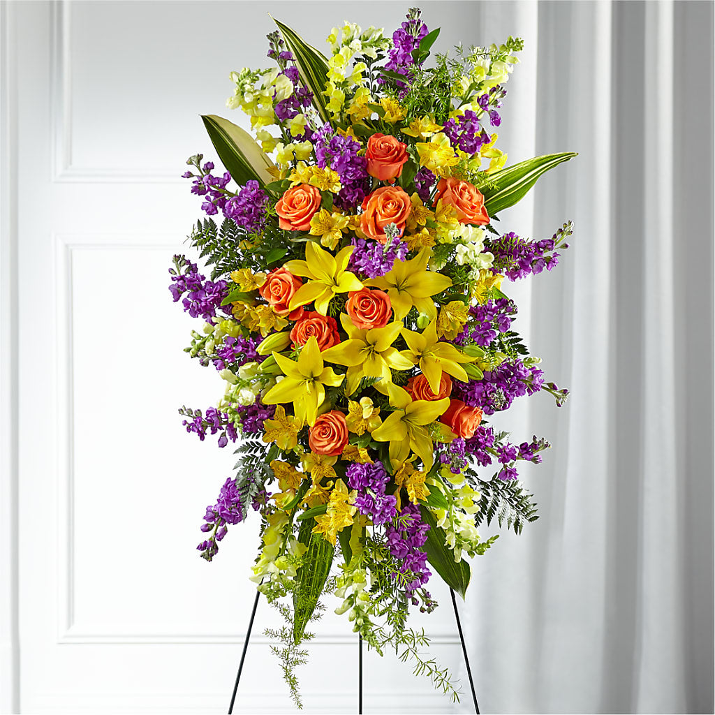 Thoughtful Prayers Standing Spray – The Flower Garden #2, Tupelo MS