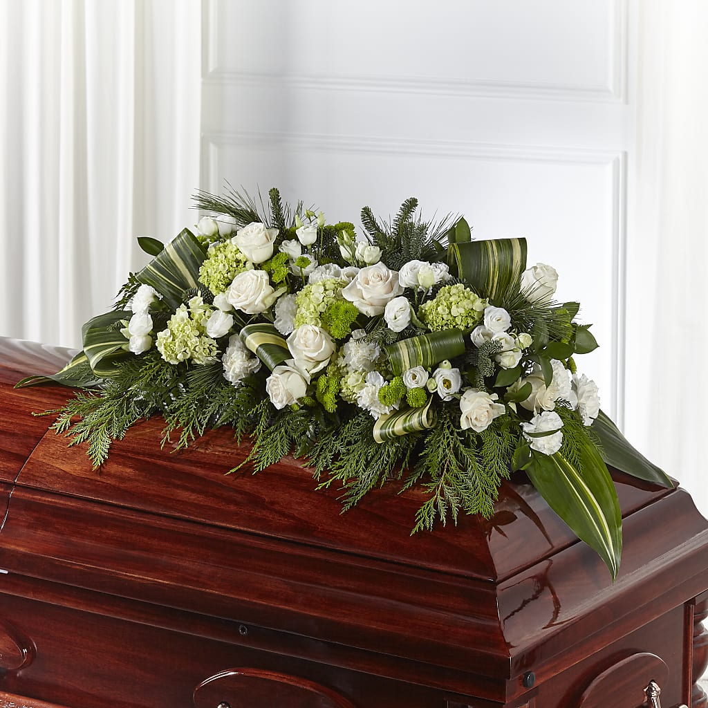 Hopeful Gesture Casket Spray – The Flower Garden #2, Tupelo MS