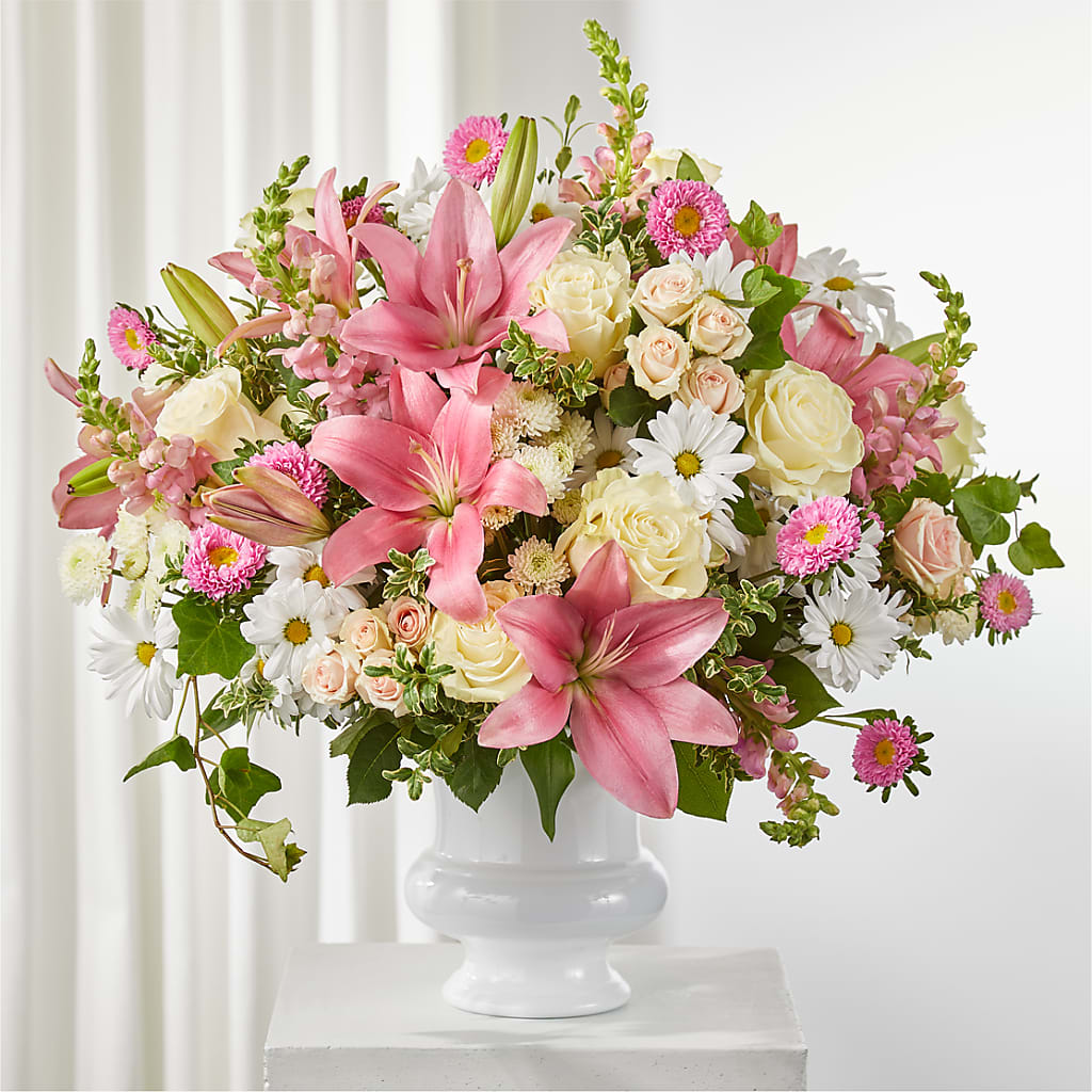 Empathetic Blooms Urn Arrangement – The Flower Garden #2, Tupelo MS