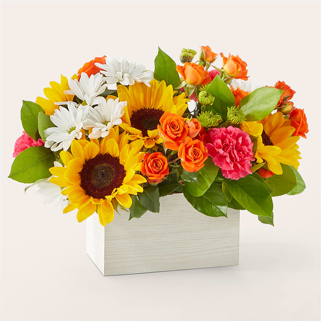 Sun-drenched Blooms Box Bouquet –  The Flower Garden #2, Tupelo MS