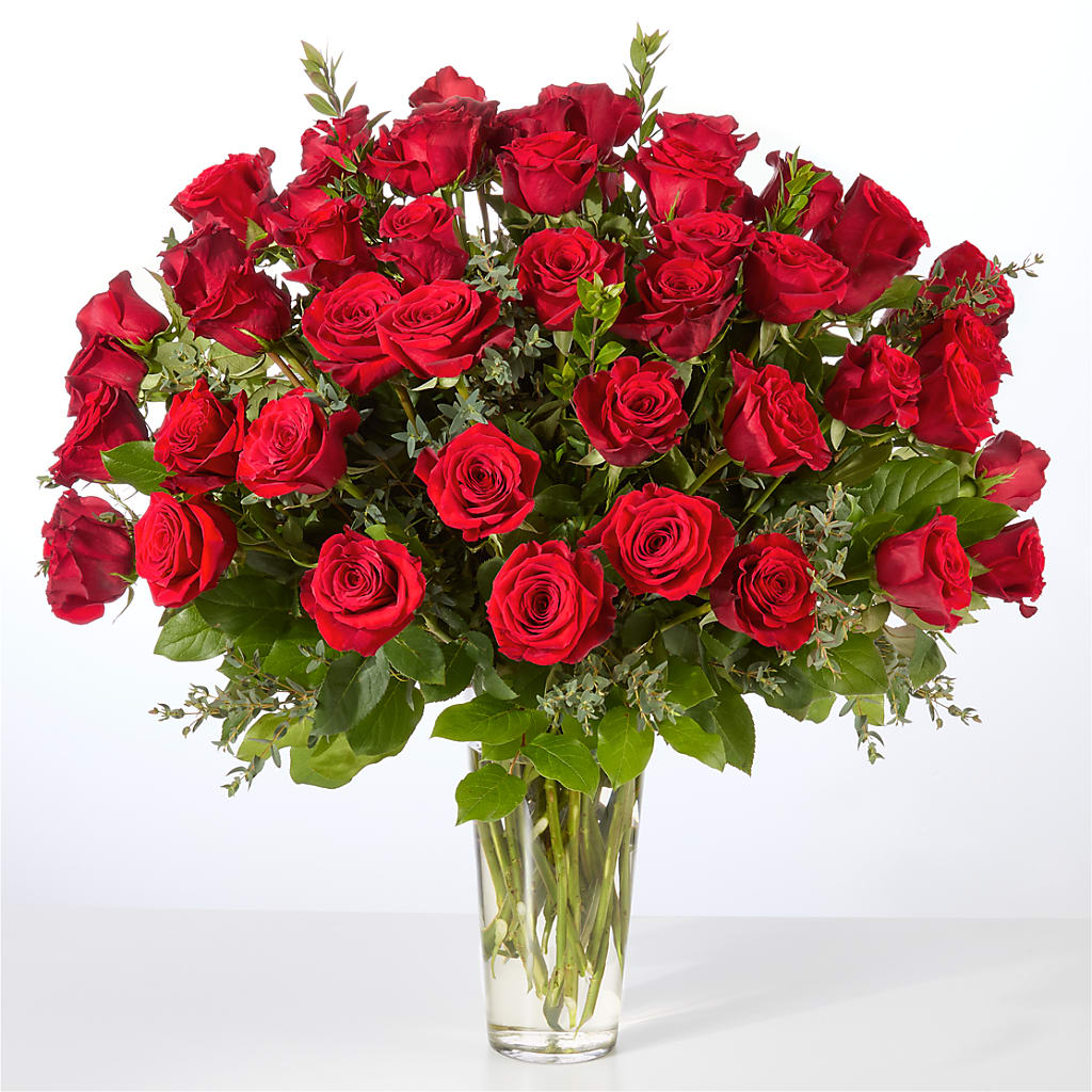Forever Yours Fifty Stem Red Rose Bouquet –  The Flower Garden #2, Tupelo MS